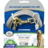Four Paws® Walk-About® Tie-Out Cable - Heavy Weight 1 Four Paws® Walk-About® Tie-Out Cable - Heavy Weight -Tropi Pet Care Shop 045663847104 four paws heavy duty large dog tie out cable silver 10 feet in packaging front 1