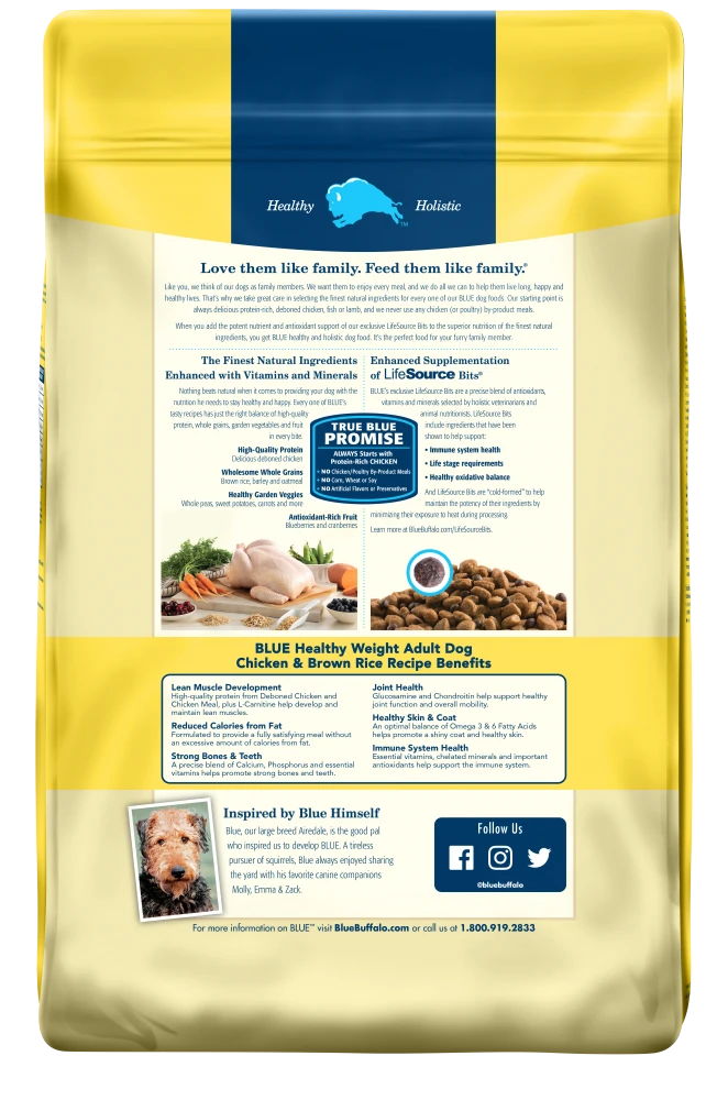 Blue Buffalo Life Protection Healthy Weight Natural Chicken & Brown Rice Recipe Adult Dry Dog Food 3 Blue Buffalo Life Protection Healthy Weight Natural Chicken & Brown Rice Recipe Adult Dry Dog Food - Image 2