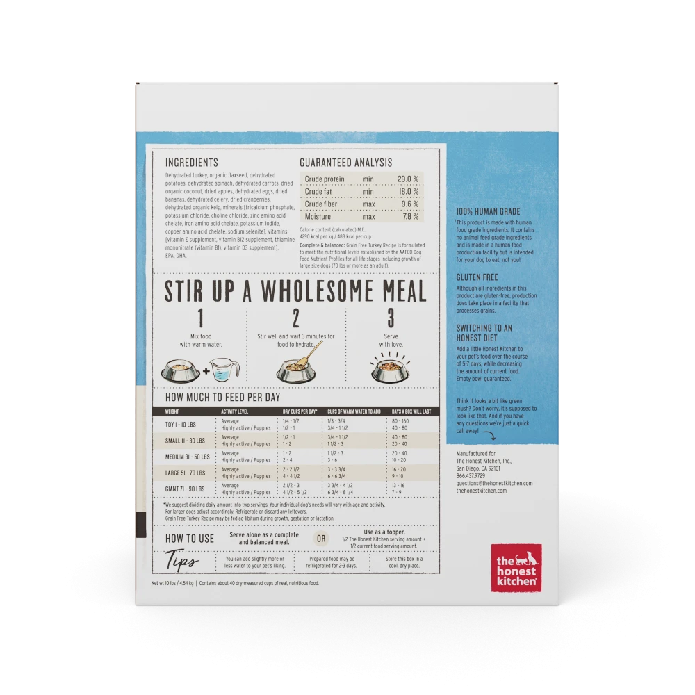 The Honest Kitchen Grain Free Turkey Recipe Dehydrated Dog Food 7 The Honest Kitchen Grain Free Turkey Recipe Dehydrated Dog Food - Image 5
