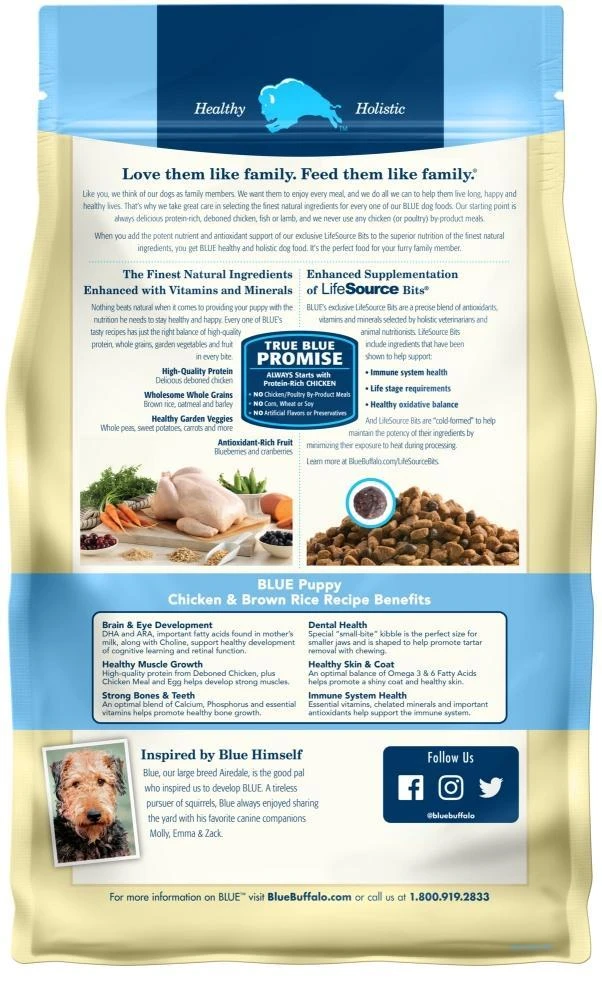 Blue Buffalo Life Protection Natural Chicken & Brown Rice Recipe Puppy Dry Dog Food 4 Blue Buffalo Life Protection Natural Chicken & Brown Rice Recipe Puppy Dry Dog Food - Image 2