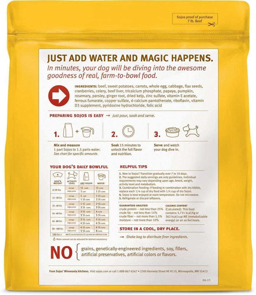 Sojos Complete Beef Dog Food Mix 4 Sojos Complete Beef Dog Food Mix - Image 2