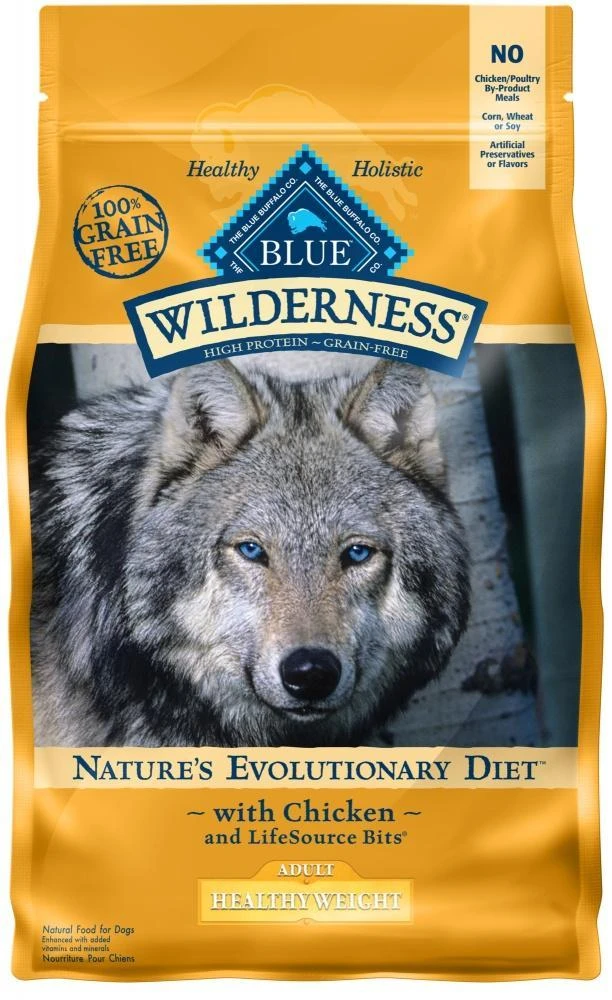 Blue Buffalo Wilderness Grain Free Healthy Weight Natural Chicken Recipe Adult Dry Dog Food 3 Blue Buffalo Wilderness Grain Free Healthy Weight Natural Chicken Recipe Adult Dry Dog Food