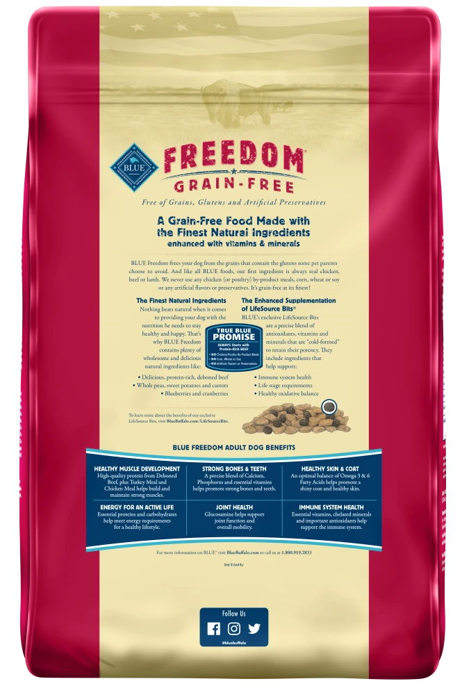 Blue Buffalo Freedom Grain-Free Adult Beef Recipe Dry Dog Food 4 Blue Buffalo Freedom Grain-Free Adult Beef Recipe Dry Dog Food - Image 2