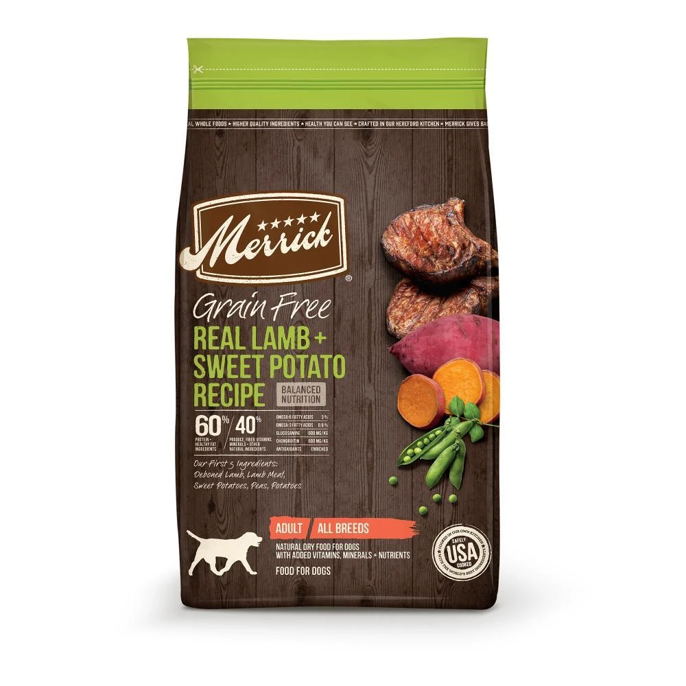 Merrick Grain Free Real Lamb And Sweet Potato Recipe Dry Dog Food 3 Merrick Grain Free Real Lamb And Sweet Potato Recipe Dry Dog Food
