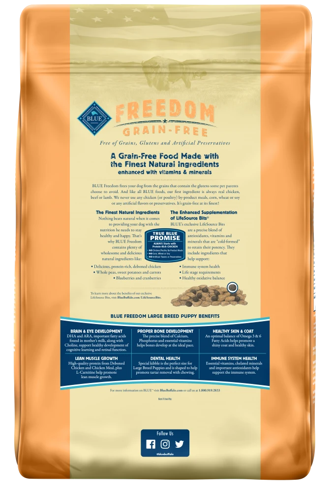 Blue Buffalo Freedom Large Breed Puppy Chicken Recipe Dry Dog Food 4 Blue Buffalo Freedom Large Breed Puppy Chicken Recipe Dry Dog Food - Image 2