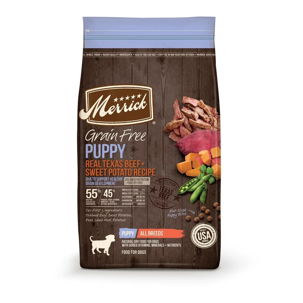 Merrick Grain Free Real Texas Beef + Sweet Potato Puppy Recipe Dry Dog Food 3 Merrick Grain Free Real Texas Beef + Sweet Potato Puppy Recipe Dry Dog Food