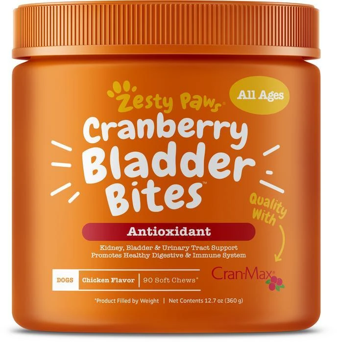Zesty Paws Cranberry Bites For Urinary, Kidney And Bladder Support Soft Chews For Dogs 3 Zesty Paws Cranberry Bites For Urinary, Kidney And Bladder Support Soft Chews For Dogs