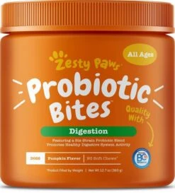 New Products 8 Zesty Paws Probiotic Bites With Digestive Enzymes Pumpkin Soft Chews For Dogs