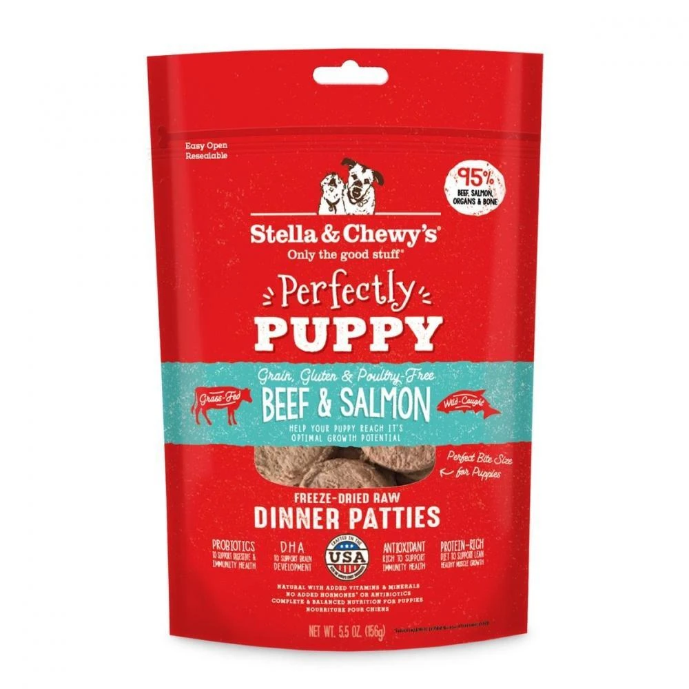 Stella & Chewy's Perfectly Puppy Freeze Dried Raw Beef And Salmon Dinner Patties Grain Free Dog Food 3 Stella & Chewy's Perfectly Puppy Freeze Dried Raw Beef And Salmon Dinner Patties Grain Free Dog Food