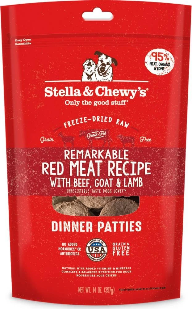 Stella & Chewy's Remarkable Raw Red Meat Recipe Freeze Dried Dinner Patties Dog Food 3 Stella & Chewy's Remarkable Raw Red Meat Recipe Freeze Dried Dinner Patties Dog Food