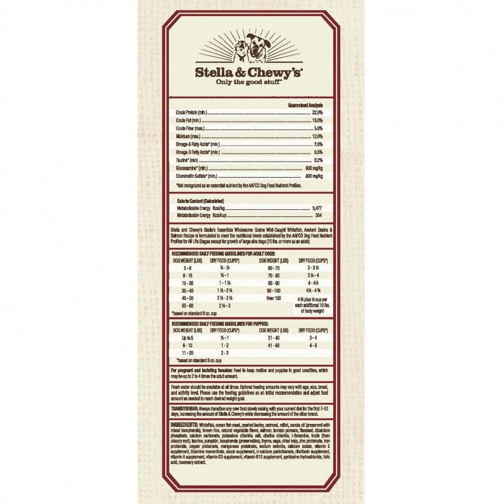 Stella & Chewy's Stella's Essentials - Wild-Caught Whitefish W/Salmon Recipe With Ancient Grains 5 Stella & Chewy's Stella's Essentials - Wild-Caught Whitefish W/Salmon Recipe With Ancient Grains - Image 3