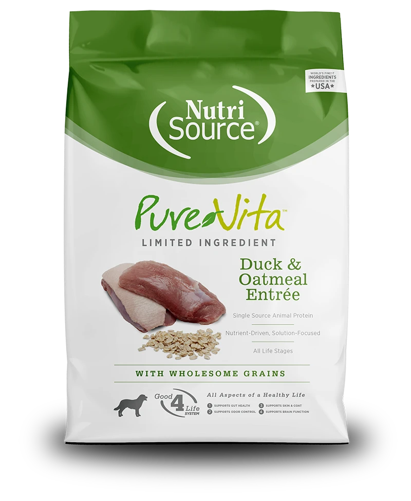 NutriSource® PureVita™ Limited Ingredient Duck & Oatmeal Entrée 3 NutriSource® PureVita™ Limited Ingredient Duck & Oatmeal Entrée