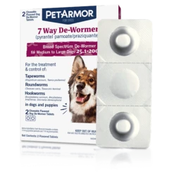 PetArmor® 7 Way De-Wormer (Pyrantel Pamoate And Praziquantel) For Medium And Large Dogs
