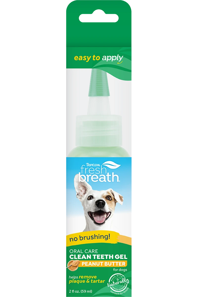 TropiClean Fresh Breath No Brushing Peanut Butter Flavor Clean Teeth Dental & Oral Care Gel For Dogs 3 TropiClean Fresh Breath No Brushing Peanut Butter Flavor Clean Teeth Dental & Oral Care Gel For Dogs