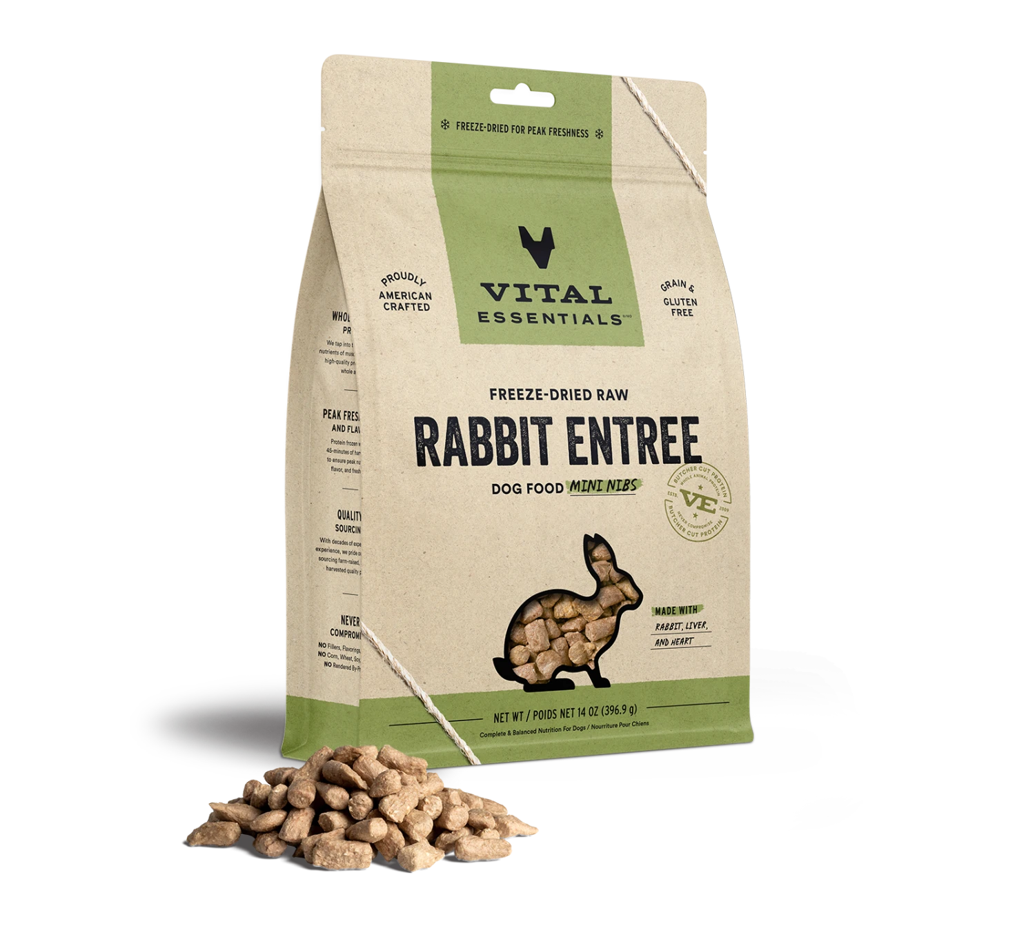 Vital Essentials Freeze-Dried Raw Rabbit Entrée Mini Nibs Dog Food 4 Vital Essentials Freeze-Dried Raw Rabbit Entrée Mini Nibs Dog Food - Image 2