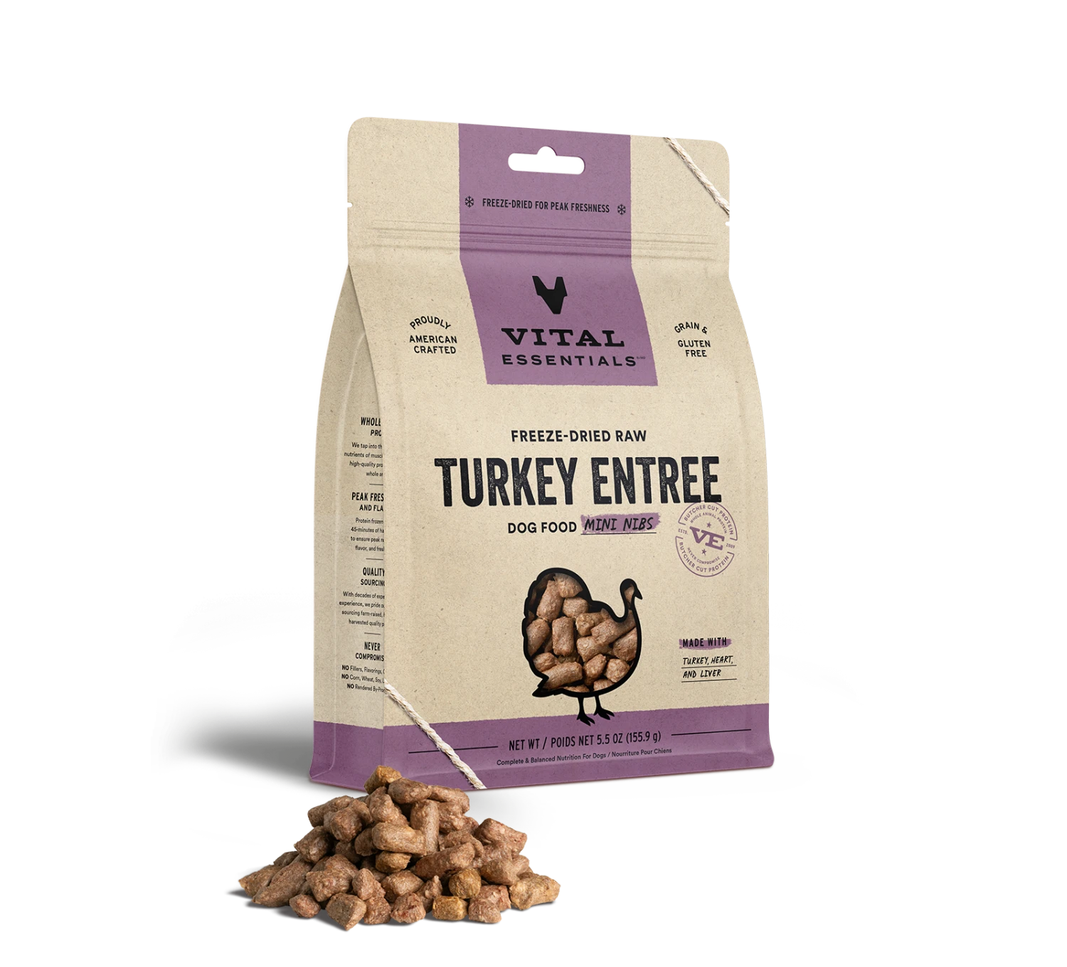 Vital Essentials Freeze-Dried Raw Turkey Entrée Mini Nibs Dog Food 6 Vital Essentials Freeze-Dried Raw Turkey Entrée Mini Nibs Dog Food - Image 4