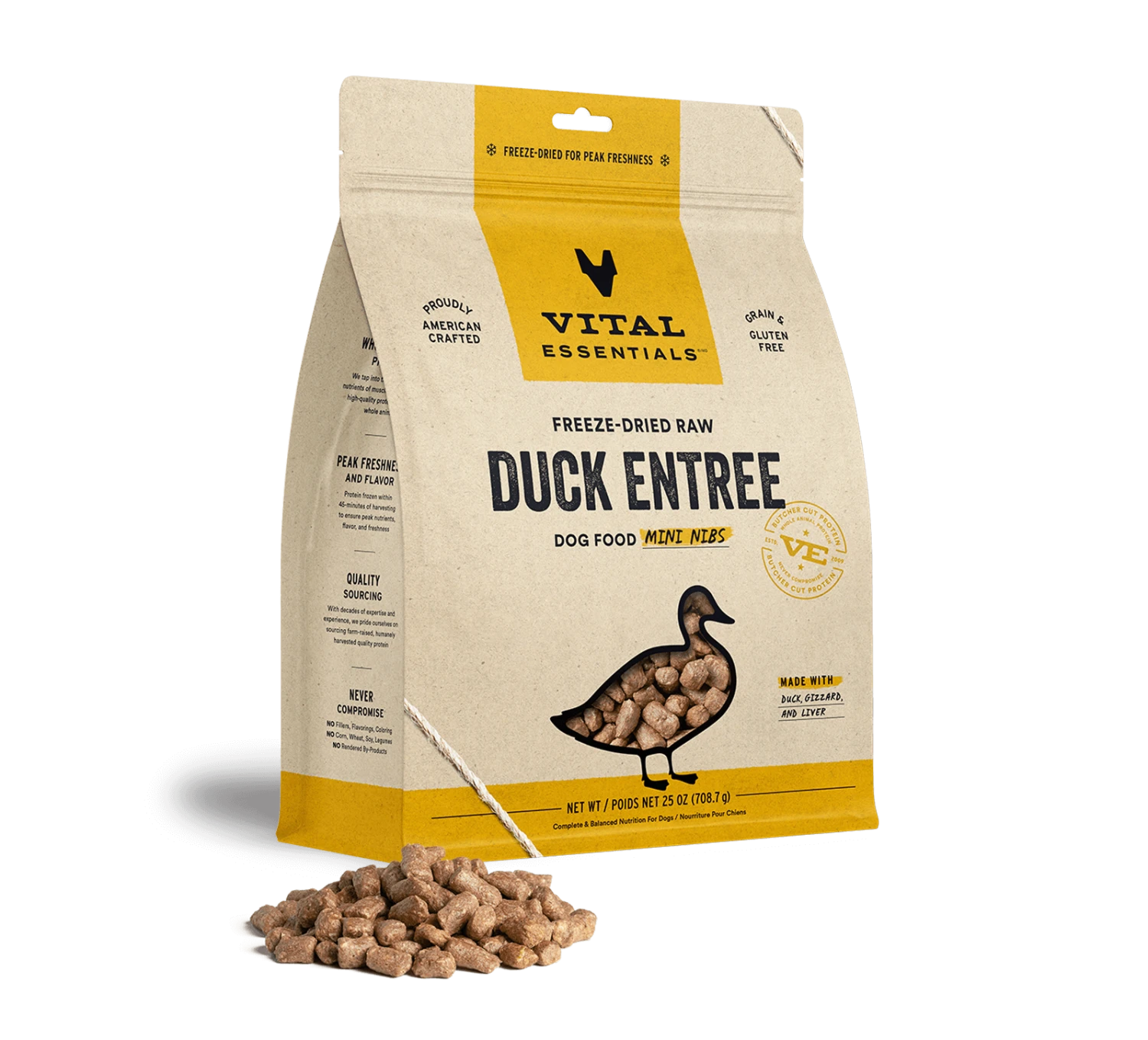 Vital Essentials Freeze-Dried Raw Duck Entrée Mini Nibs Dog Food 5 Vital Essentials Freeze-Dried Raw Duck Entrée Mini Nibs Dog Food - Image 3