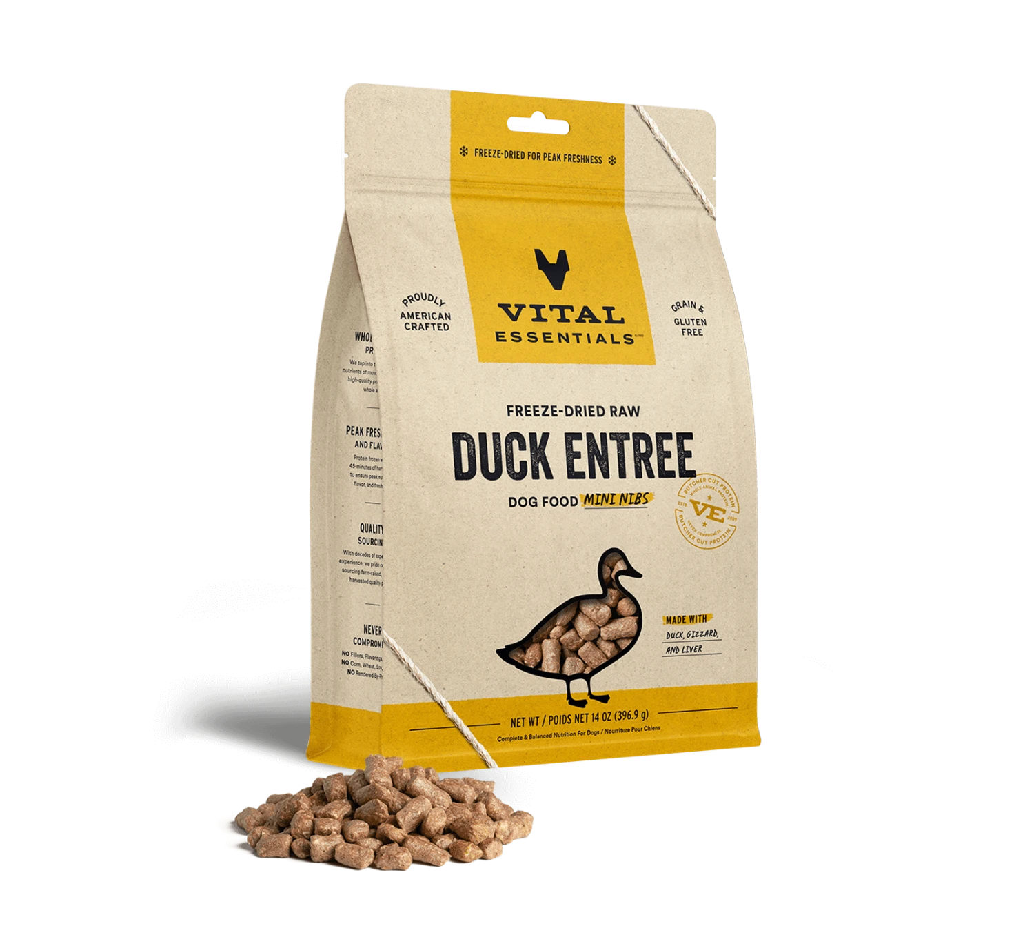 Vital Essentials Freeze-Dried Raw Duck Entrée Mini Nibs Dog Food 4 Vital Essentials Freeze-Dried Raw Duck Entrée Mini Nibs Dog Food - Image 2