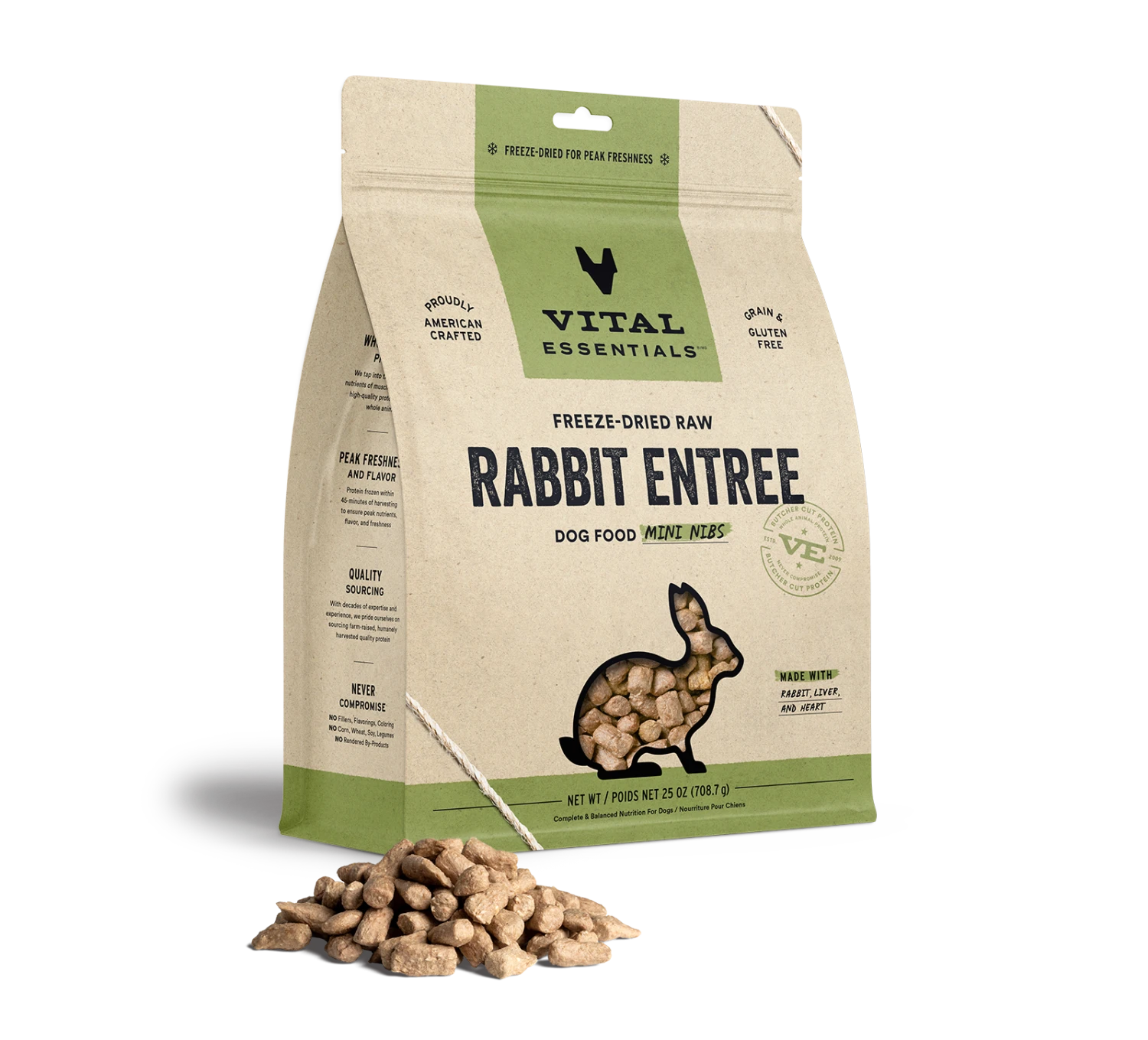 Vital Essentials Freeze-Dried Raw Rabbit Entrée Mini Nibs Dog Food 5 Vital Essentials Freeze-Dried Raw Rabbit Entrée Mini Nibs Dog Food - Image 3