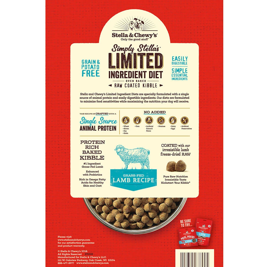 Stella & Chewy's Simply Stella's Limited Ingredient Diet Grass Fed Lamb Recipe Dry Dog Food 4 Stella & Chewy's Simply Stella's Limited Ingredient Diet Grass Fed Lamb Recipe Dry Dog Food - Image 2
