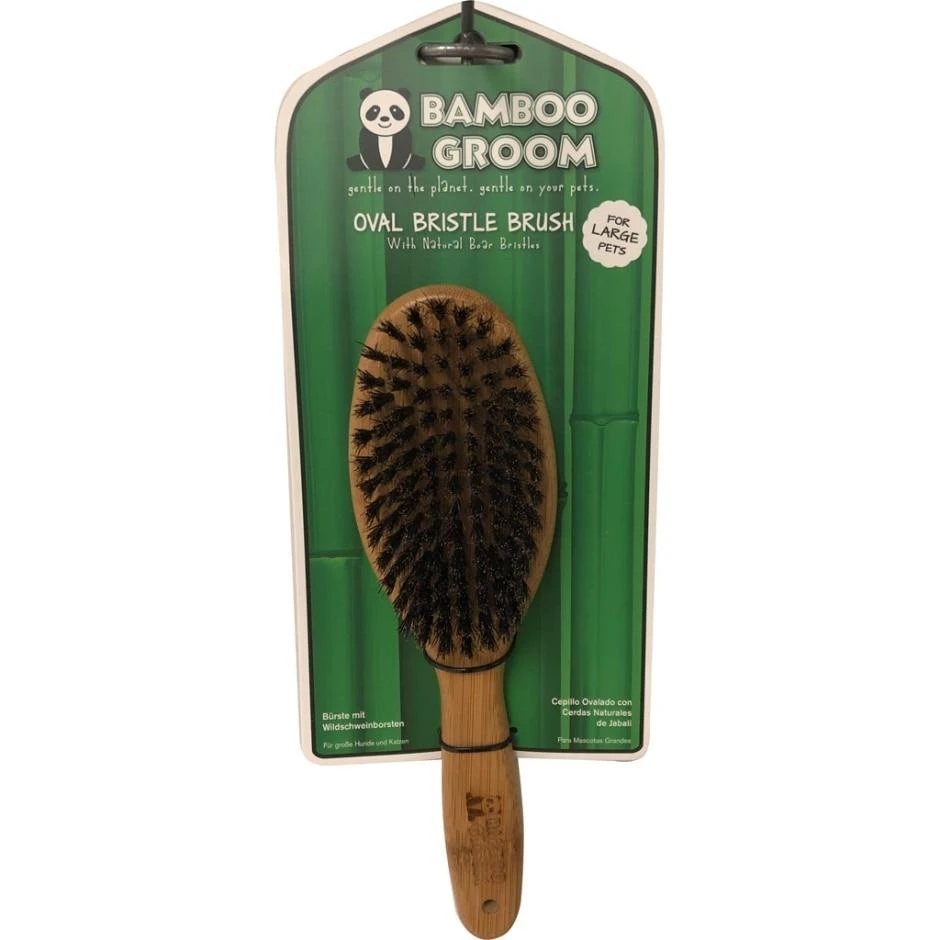 BAMBOO GROOM OVAL BOAR BRISTLE BRUSH 3 BAMBOO GROOM OVAL BOAR BRISTLE BRUSH