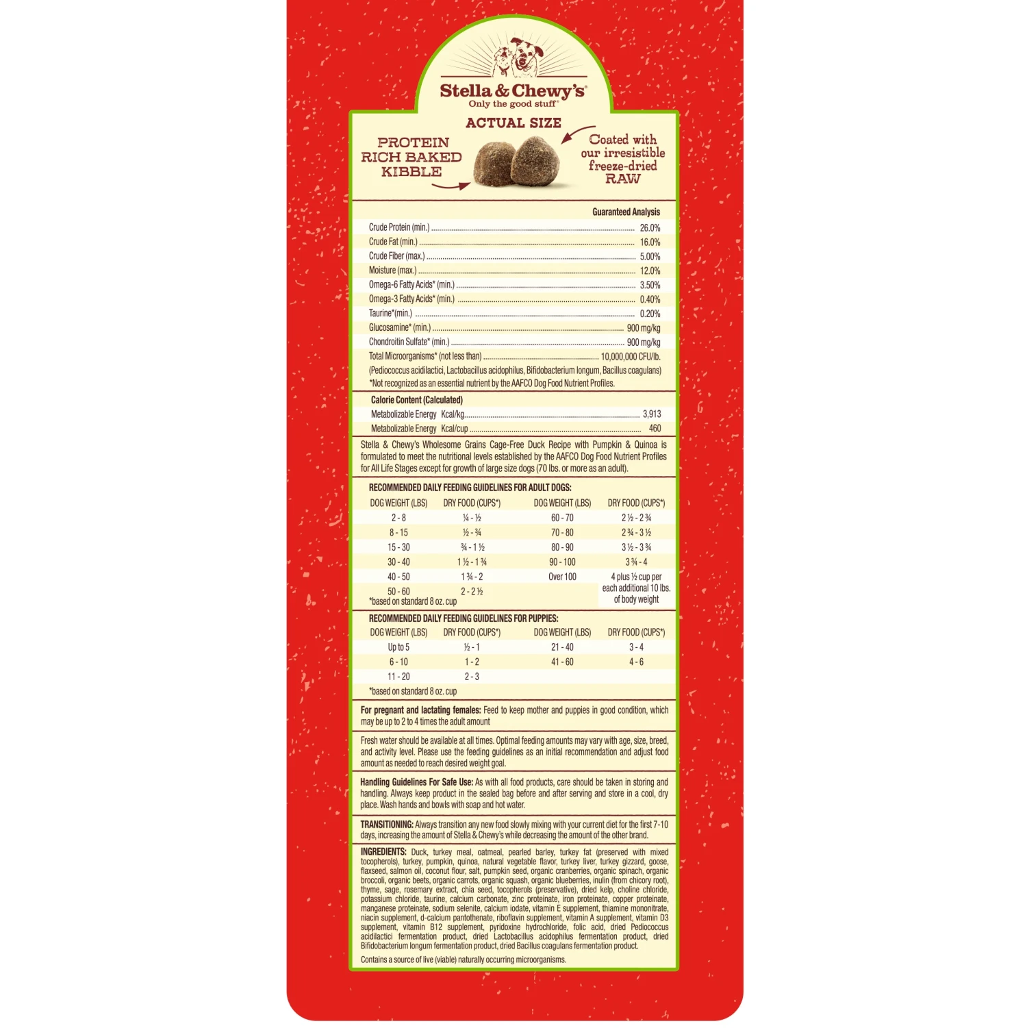 Stella & Chewy's Raw Coated Kibble With Wholesome Grains Cage Free Duck Recipe Dry Dog Food 5 Stella & Chewy's Raw Coated Kibble With Wholesome Grains Cage Free Duck Recipe Dry Dog Food - Image 3